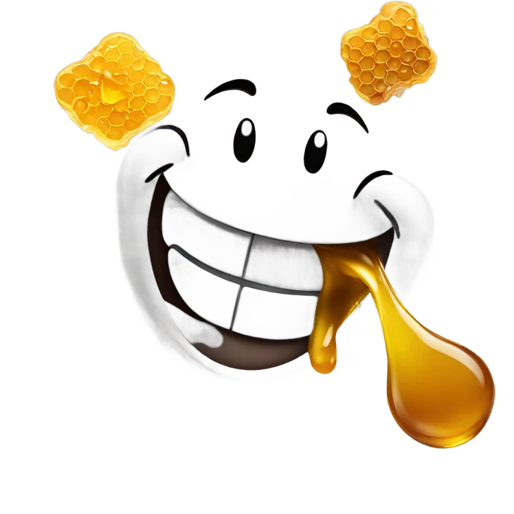 happy emoji throwing up honey emoji