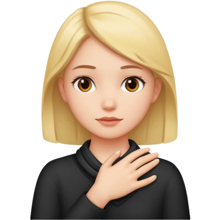 girl crossing hand around neck emoji