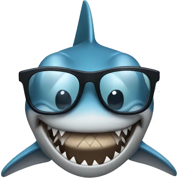 Shark with glasses emoji