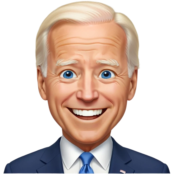 Joe Biden blue eyes laughing suit emoji