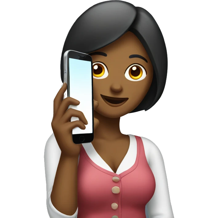 woman showing big phone emoji