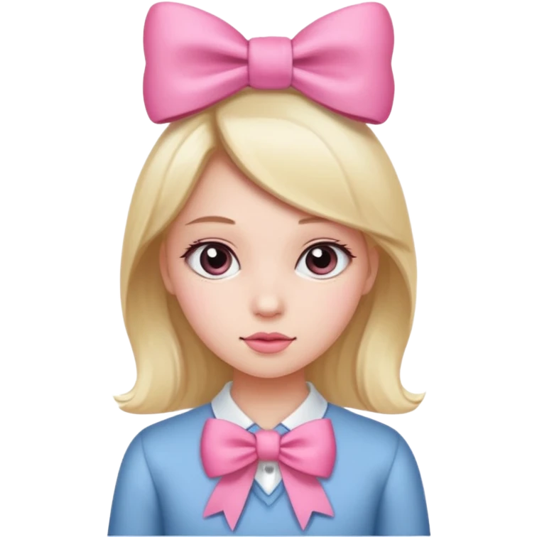 A girl with a Pink bow emoji