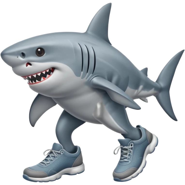 shark with legs and shoes emoji