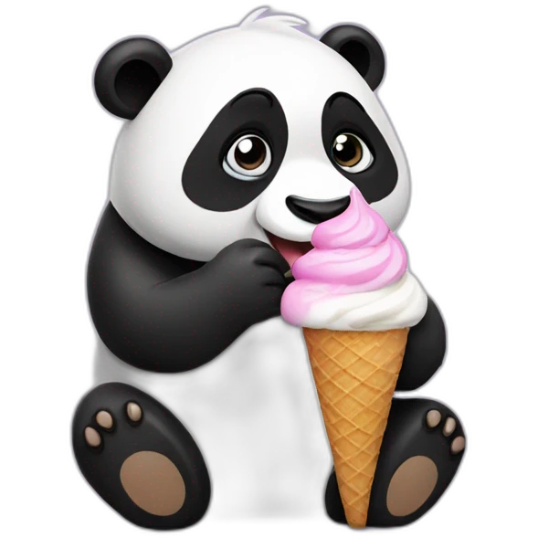 Panda eating ice cream emoji