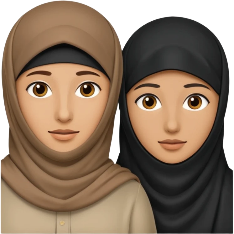 muslim couple, a man and a woman in niqab and the man? emoji