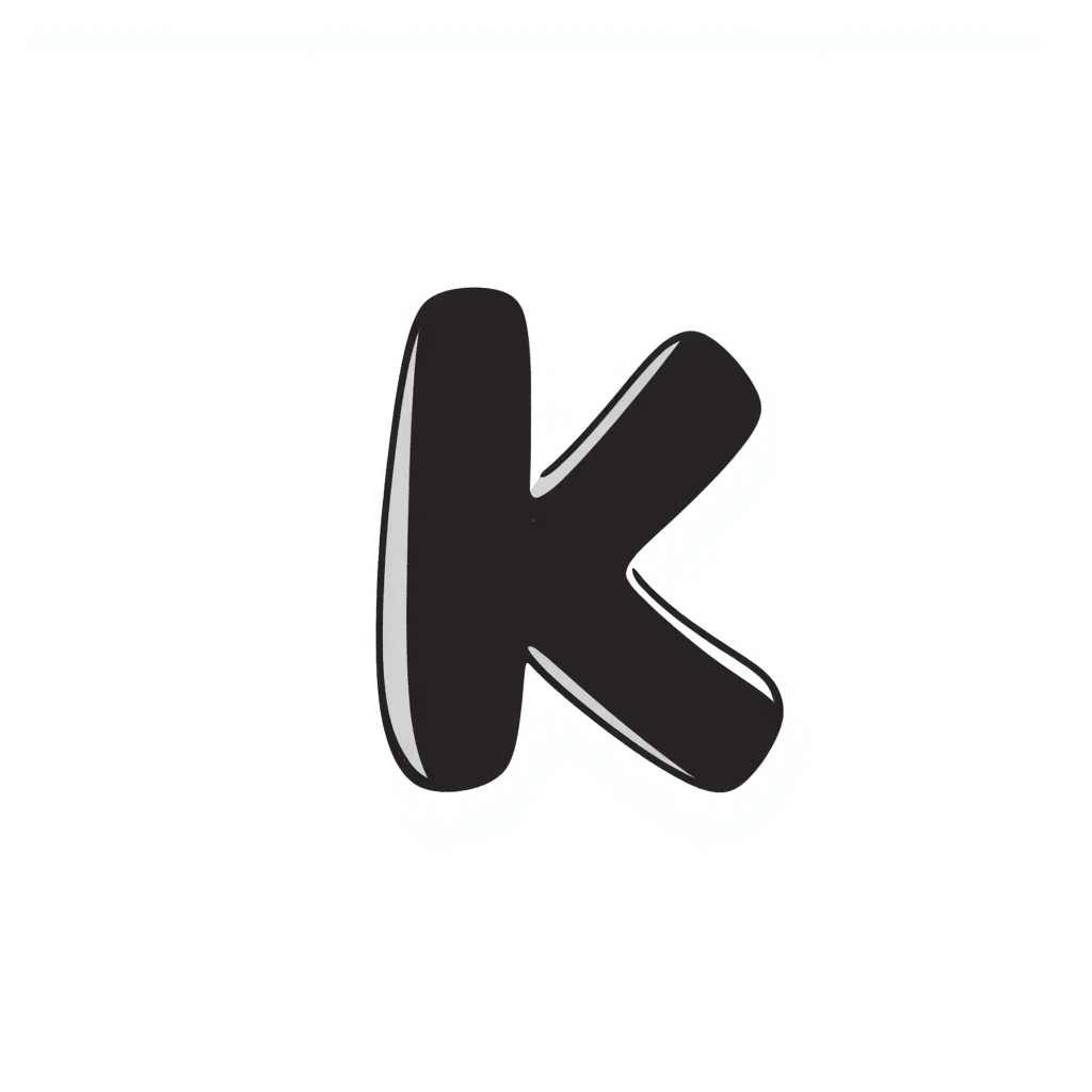 Hand-drawn Kaspa cryptocurrency with K logo emoji