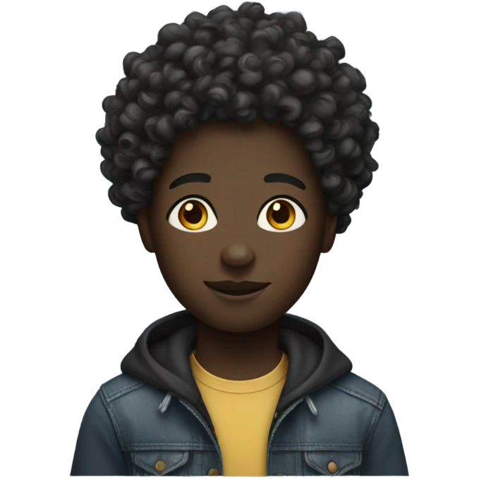 dark skin hightop curls emoji