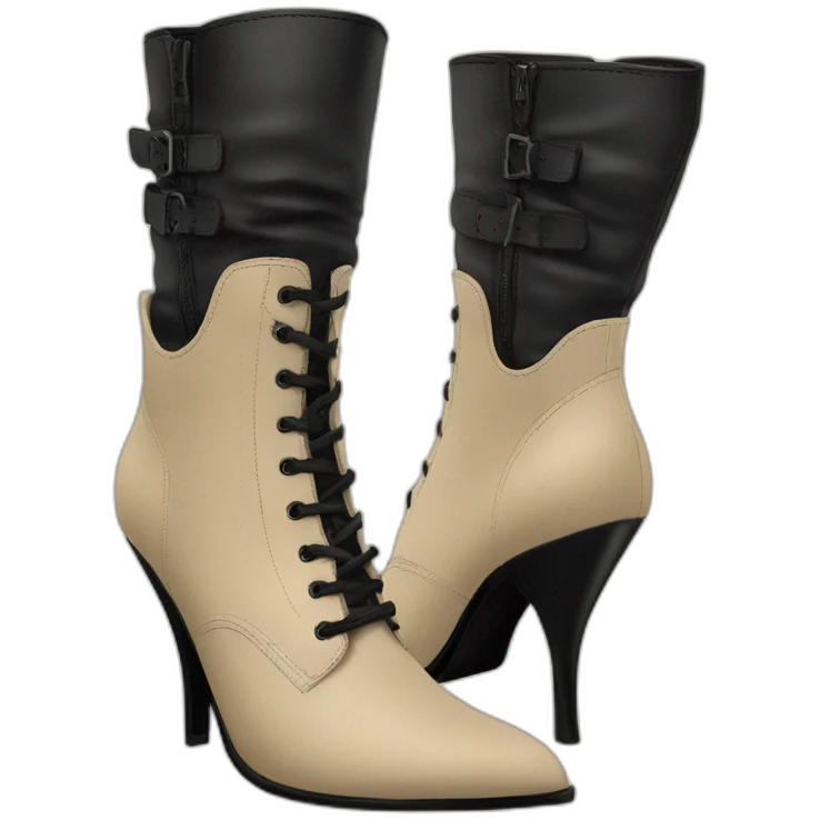 high-heels-boot-beige-with-black-tattoo emoji