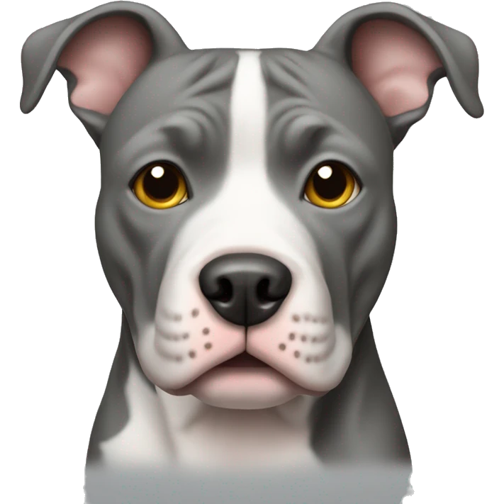 Gray pitbull with a white chest emoji