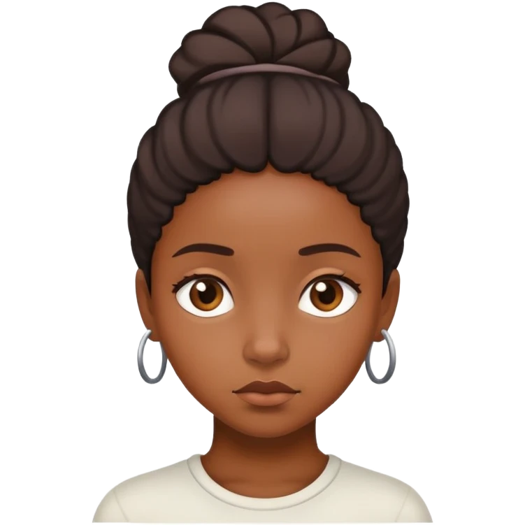 Black girl thinking emoji