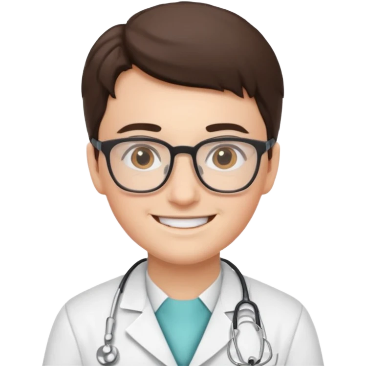 doctor with white uniform and glasses emoji