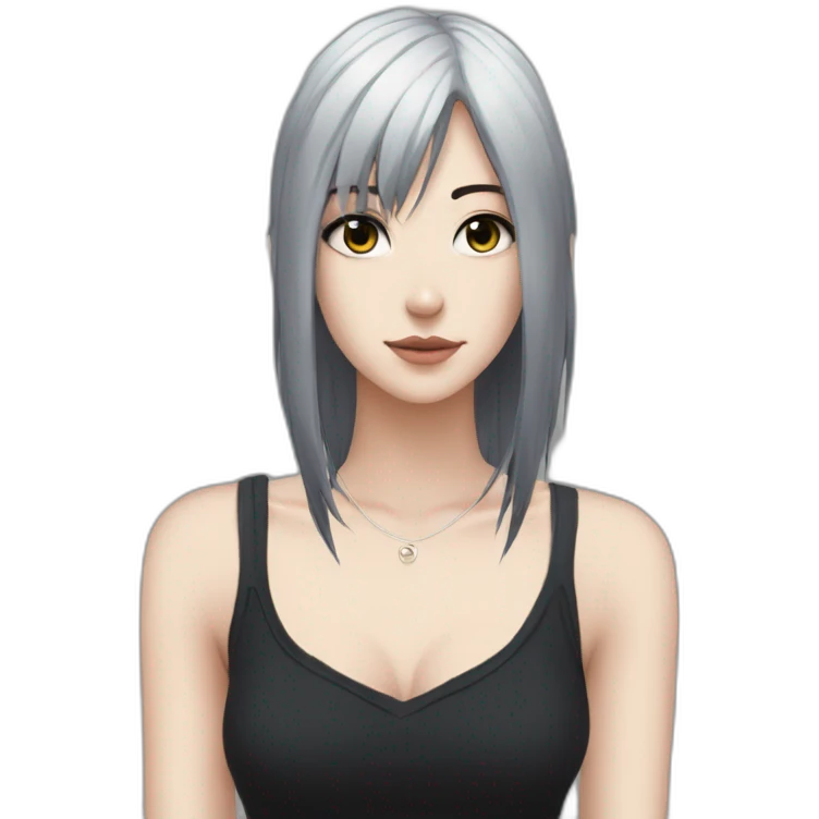 Anime+Cassandra+Goth-Woman-dark-hair-black-tshirt+perfectly-centered emoji