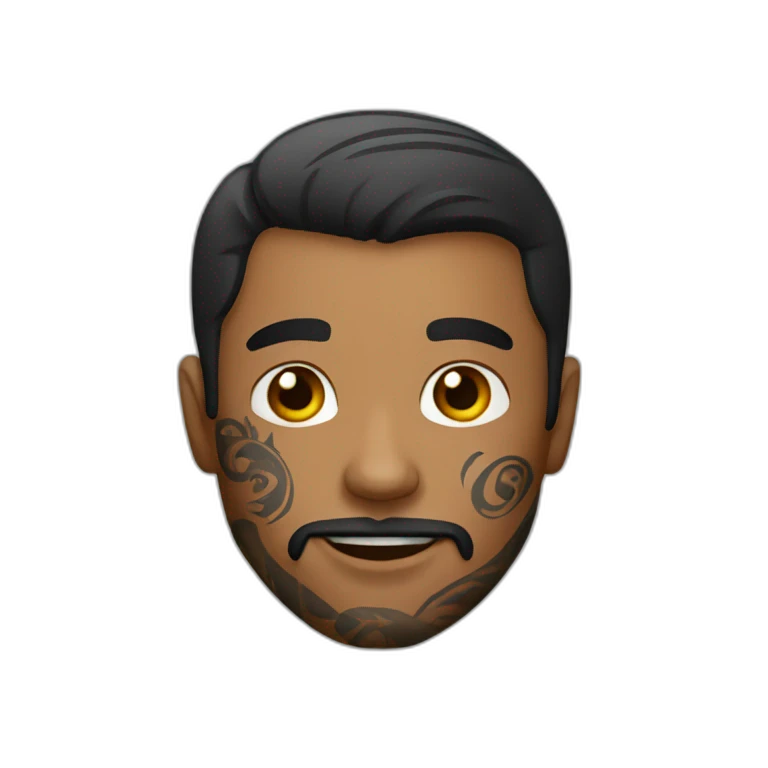 a guy with tattoos on his face emoji