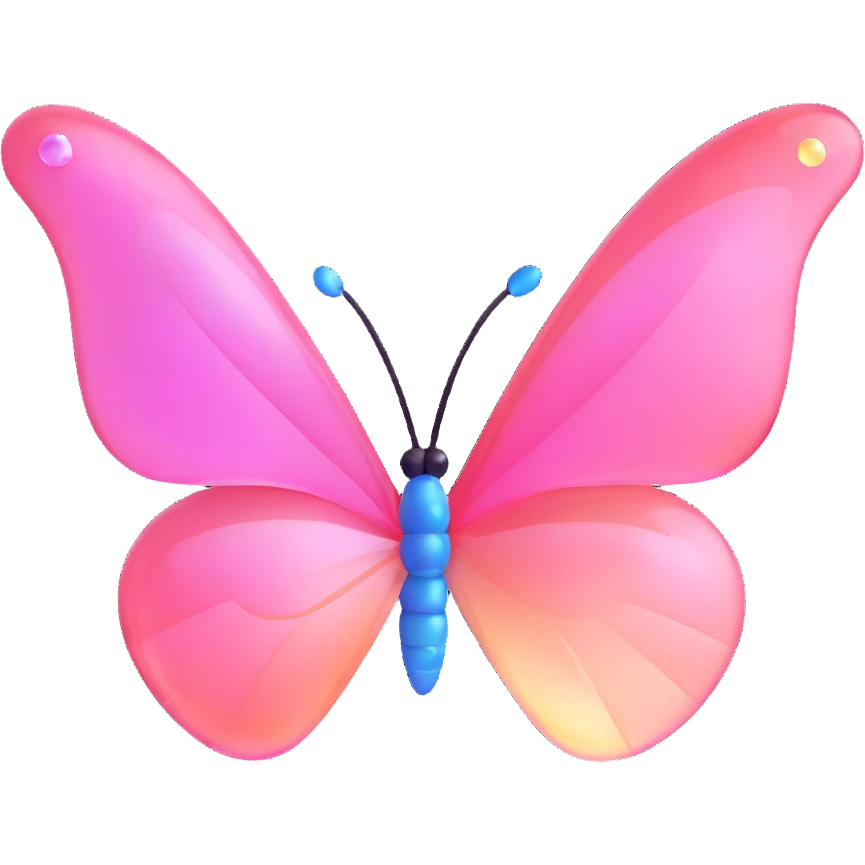 Light pink rainbow glass crystal butterfly emoji