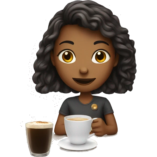 girl with coffe emoji
