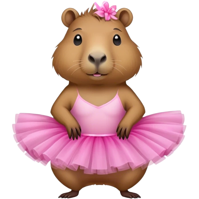 capybara wearing a pink tutu emoji