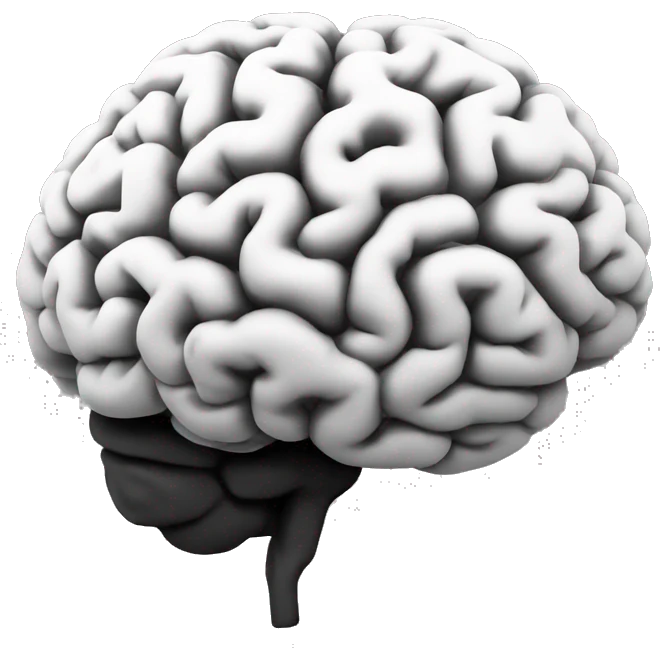brain black and white emoji