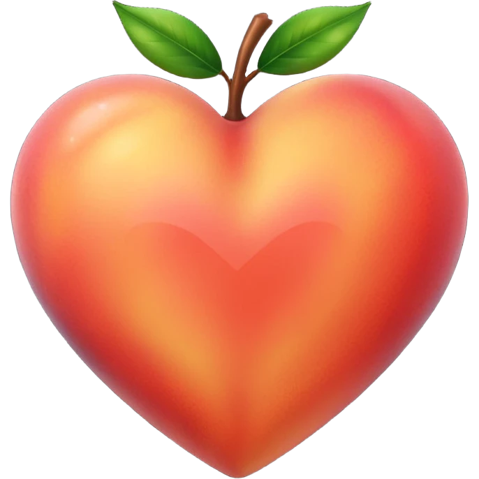 peach heart with a gradient emoji