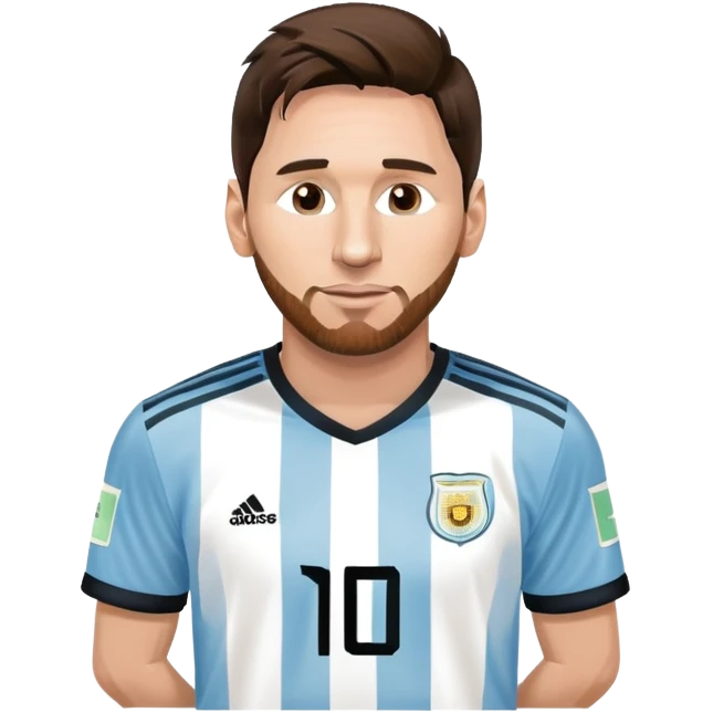 Lionel Messi soccer player with Argentina jersey emoji