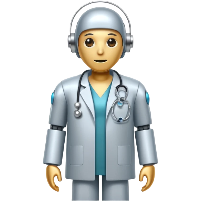 robot with a doctor's coat and a stethoscope emoji