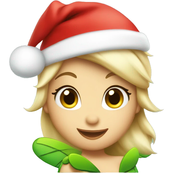 Tinker Bell wearing santa hat emoji