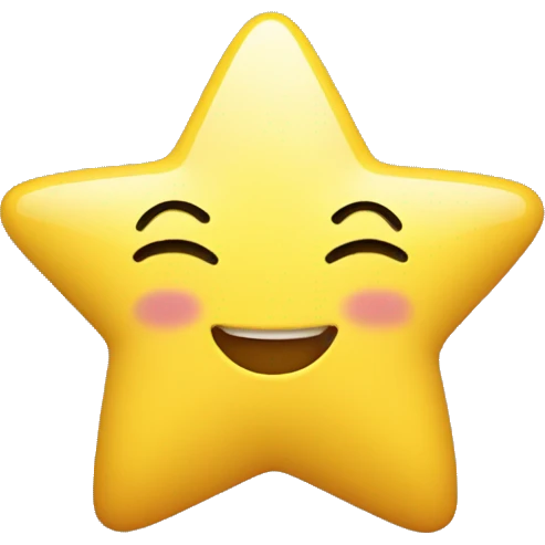 Happy and blushing yellow star emoji