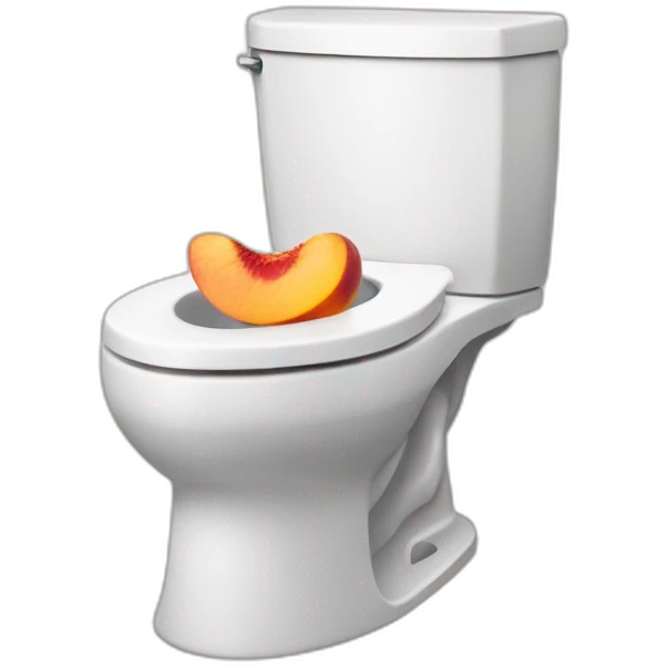 toilet bowl with peach emoji on top emoji
