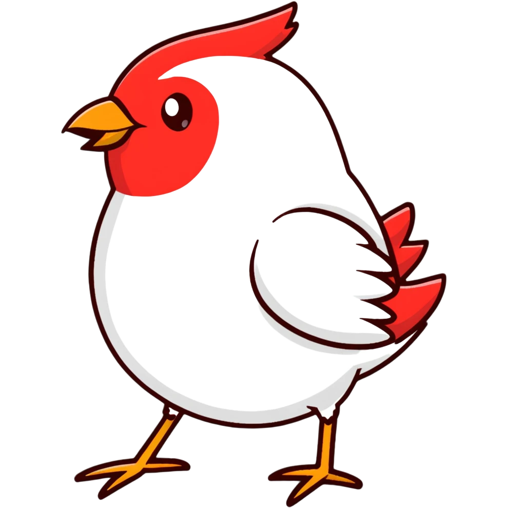 a vibrant red bird, kırmızı kuş emoji