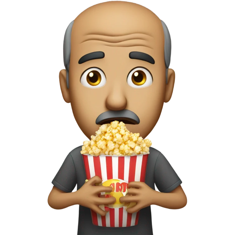 Dude Nervously eating popcorn  emoji