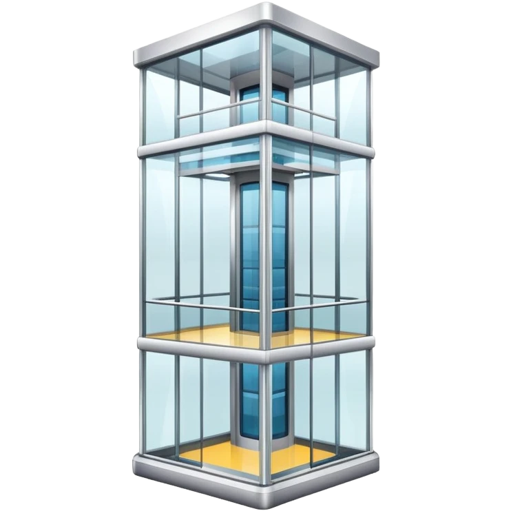 large glass elevator in shopping mall emoji