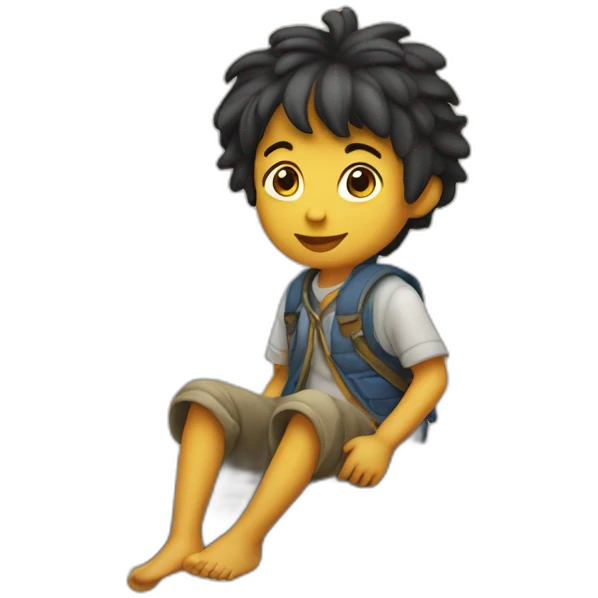 Enfant sur une autruche emoji