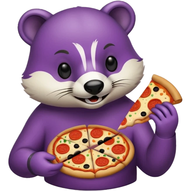 Purple Badger with pizza  emoji