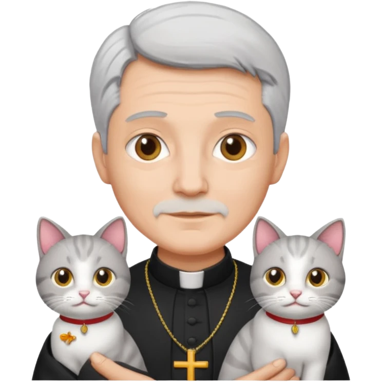 Священник с котом emoji