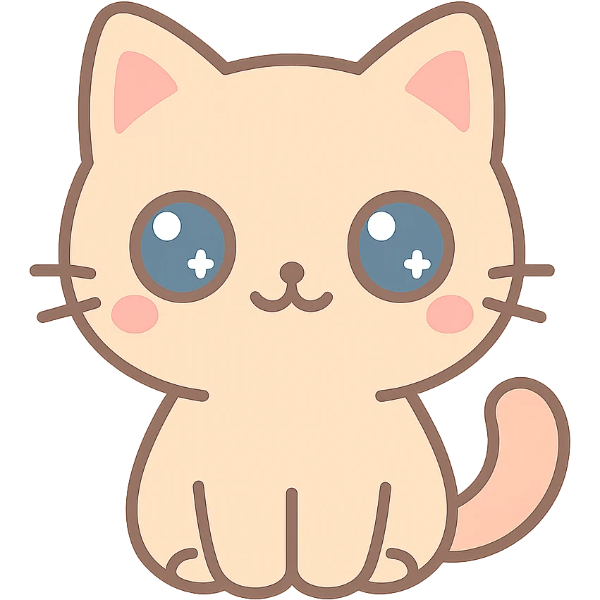 cute cat with big eyes, sitting emoji