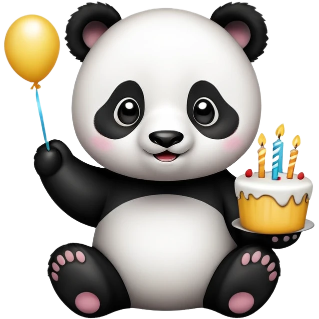 Cute Panda wishing  happy birthday emoji