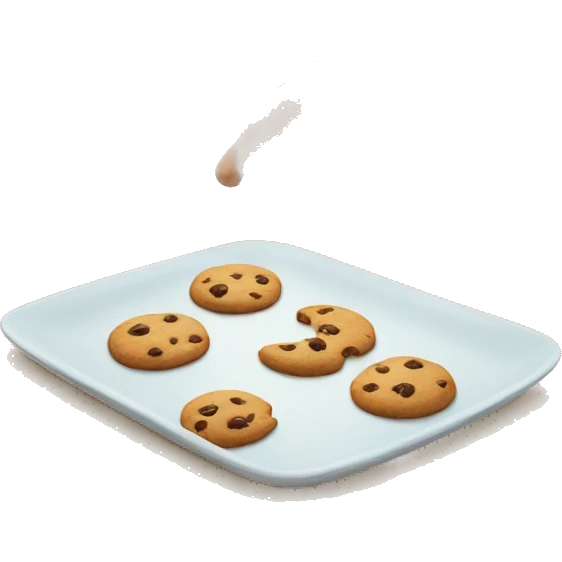 hand reaching out from under table for a cookie emoji