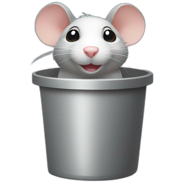 un rat dans une poubelle emoji