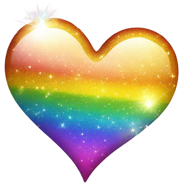 sparkly glittery shiny heart rainbow emoji