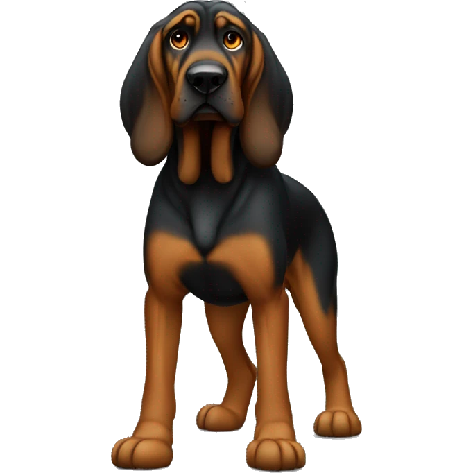 Black bloodhound standing  emoji