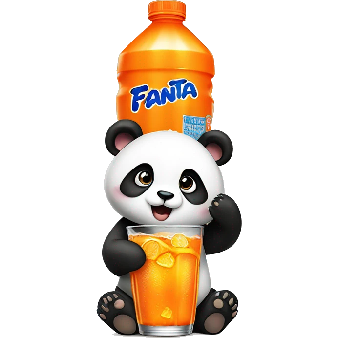 panda drinking fanta emoji