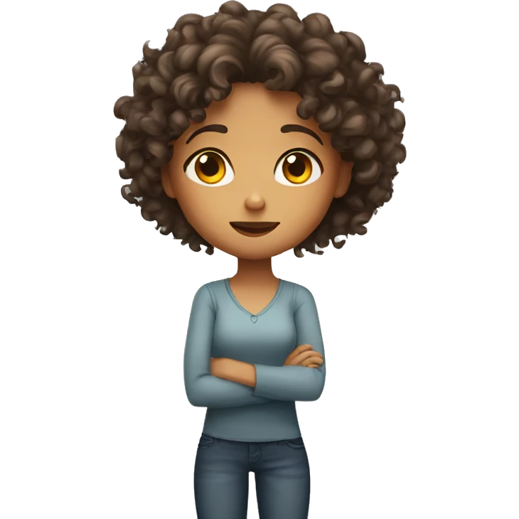 curly haired girl shrugging emoji