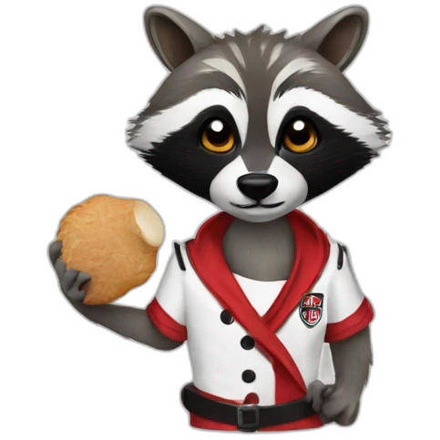 racoon cheff with River Plate T-shirt emoji