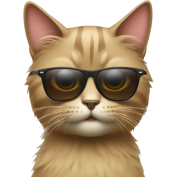 a cat with hair and sunglasses  emoji