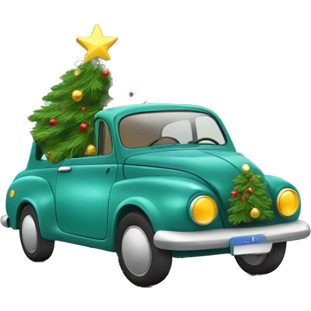 Christmas Car with Christmas Tree  emoji