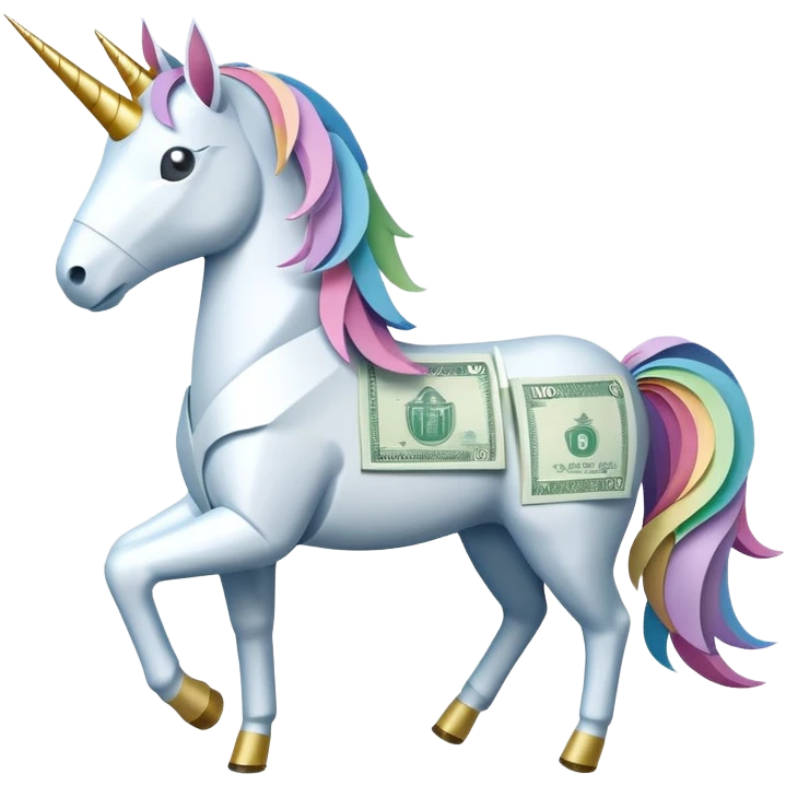 единорог из купюр, no background emoji
