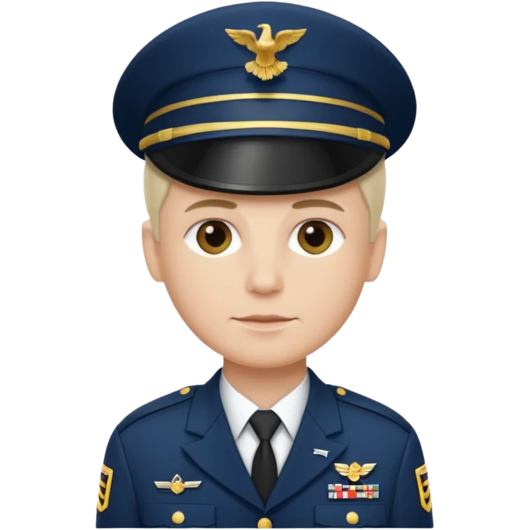 make a big, white, natural, slightly older US soldier emoji