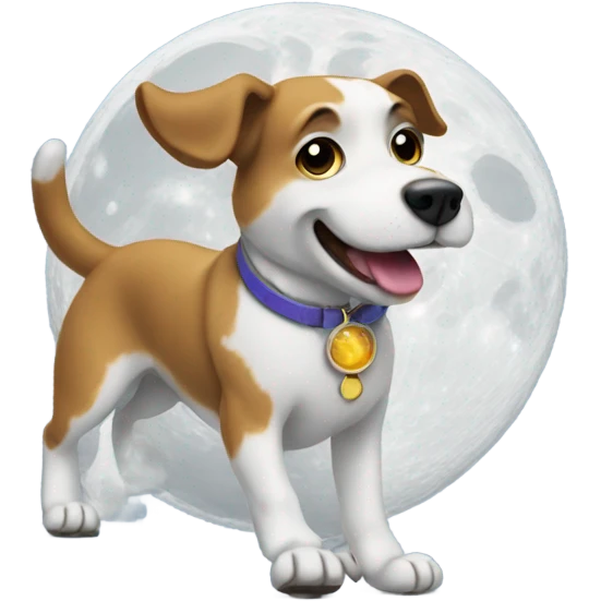 Dog doing a moon walk emoji