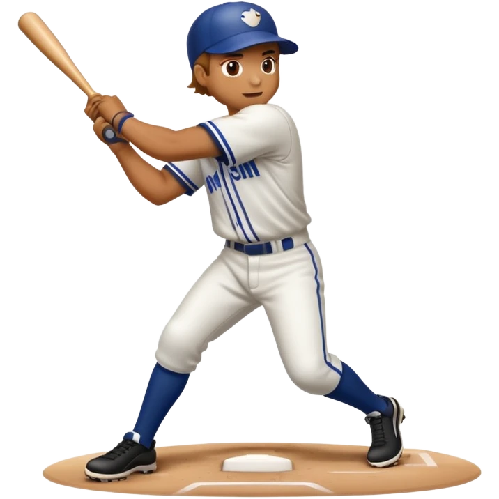 A baseball player hitting a homerun emoji