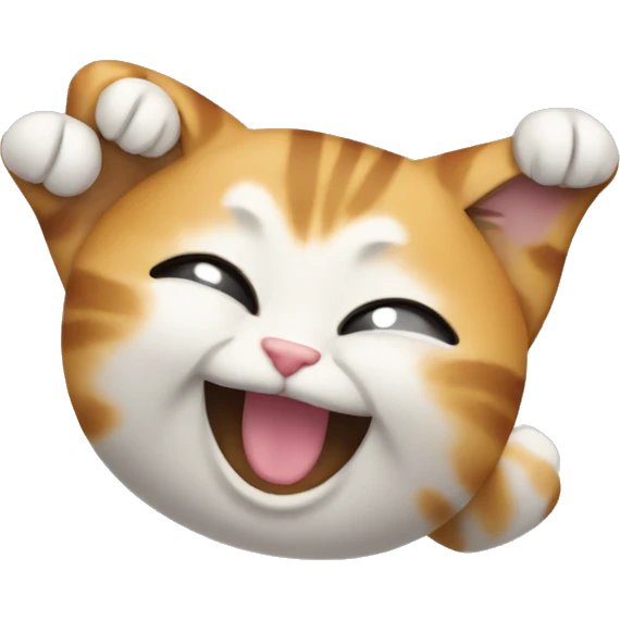 Cat on its back with paws up emoji