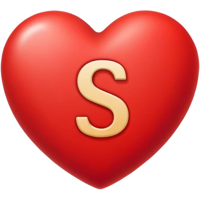 Coeur rouge avec la lettre S à l’intérieur  emoji